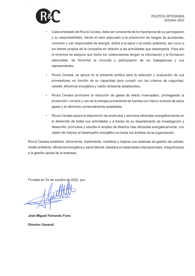 Política integrada Roura & Cevasa 2º página